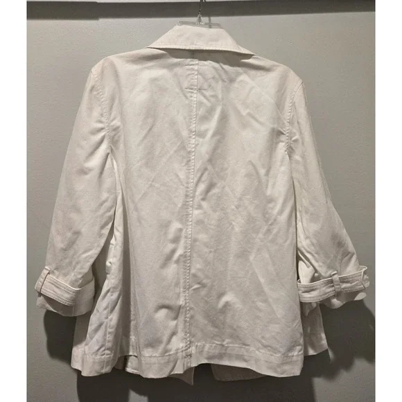 Old Navy double breasted Pea coat womens‎ sz XL 100% cotton white 3/4 sleeve NWT - Picture 2 of 6